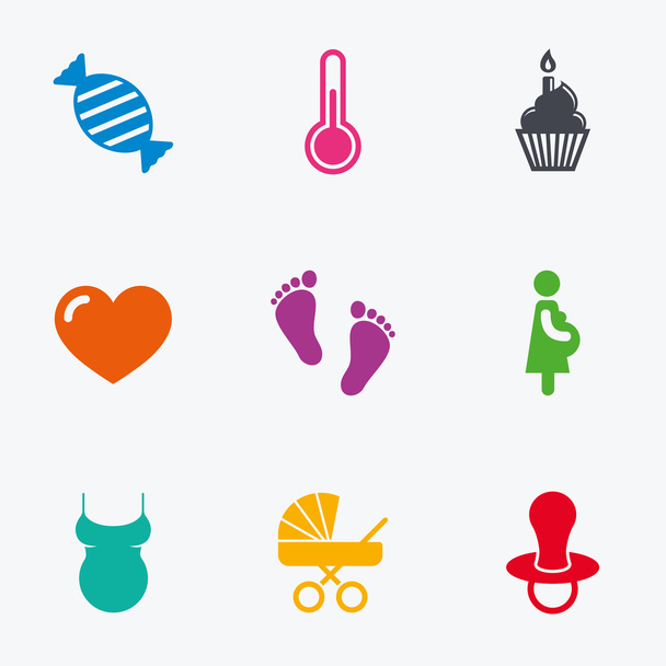 Pregnancy, maternity and baby care icons. - Vecteur, image