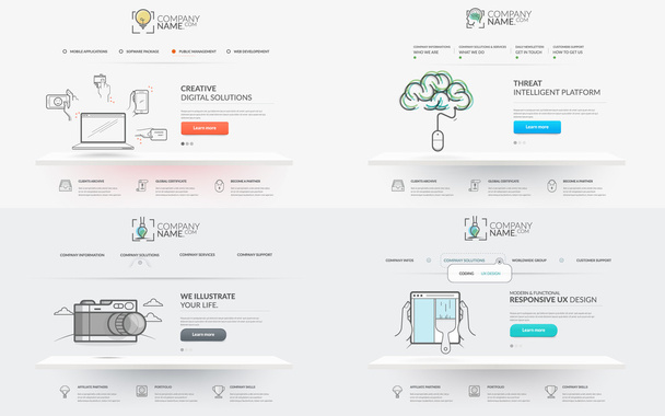 Website template elements collection: - Vector, Image