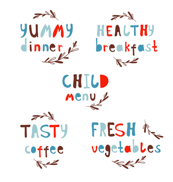 Stylish food lettering - Vektor, obrázek