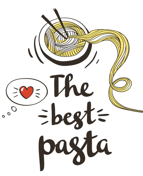 Hipster pasta noodles - Vektör, Görsel