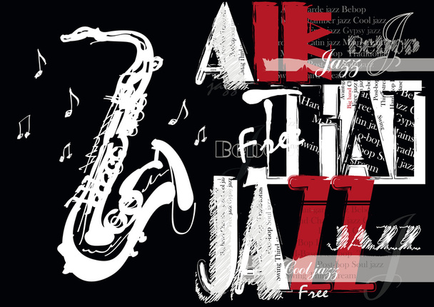 Jazzová hudba, plakát pozadí šablony. - Vektor, obrázek