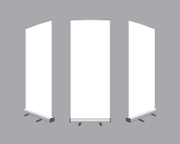 Set of blank roll up banners display  - Vector, Image