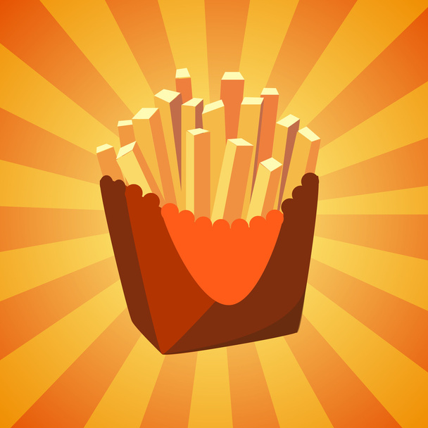 nouvelle icône lumineuse des frites
 - Vecteur, image