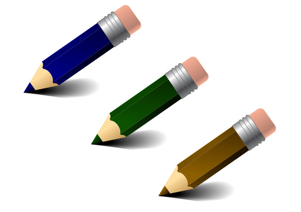 Three colored pencils - Vector, Image
