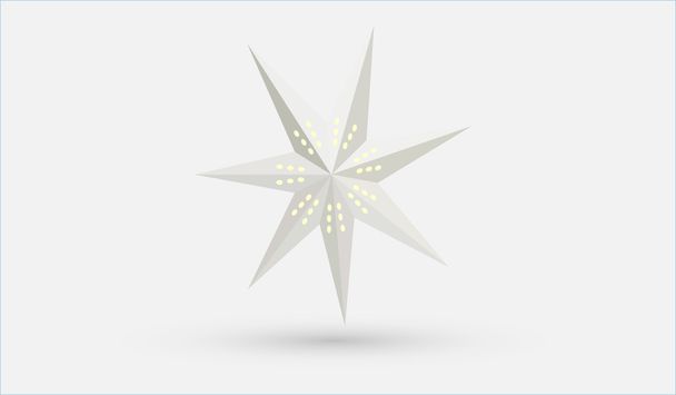 Αστέρι της Βηθλεέμ. Ασημένια Γιρλάντα σε λευκό φόντο. - Διάνυσμα, εικόνα