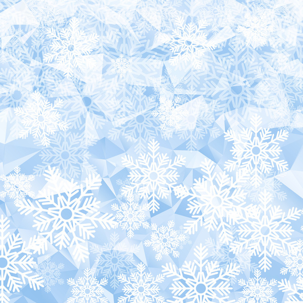 Sneeuwvlokken veelhoekige achtergrond - Vector, afbeelding