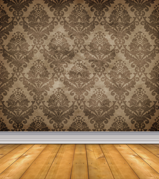damaškové prázdná místnost s holé podlahy - Fotografie, Obrázek