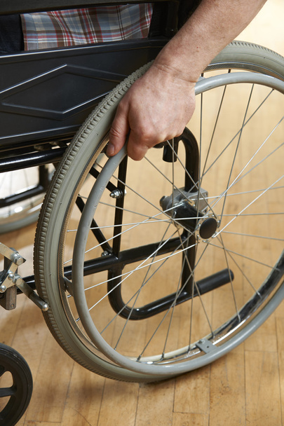 Close Up Of Man's Hands On Wheelchair - Photo, image
