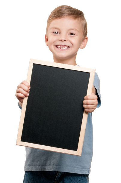 Boy with blackboard - Foto, Imagen