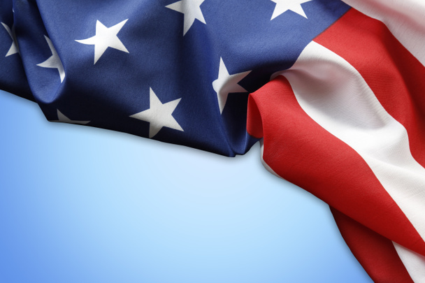 Bandiera americana su blu
 - Foto, immagini