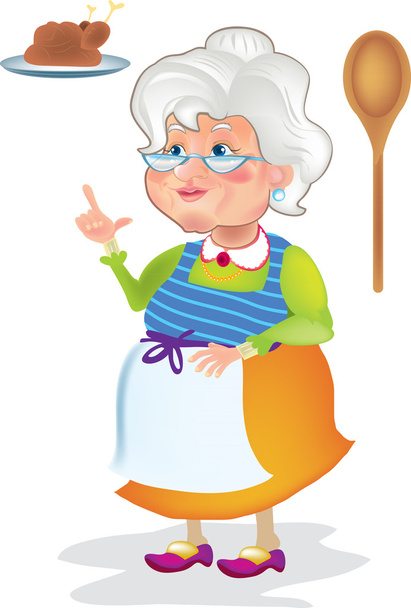 γιαγιά, μαγειρεμένα - Διάνυσμα, εικόνα