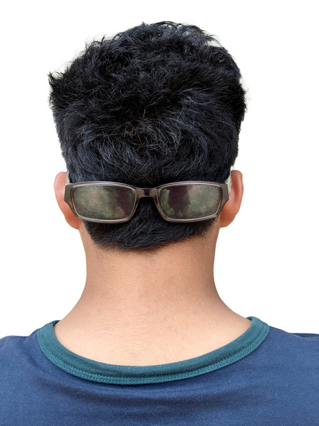 Dos de jeune homme en lunettes
 - Photo, image