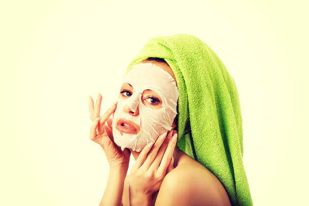 Caucasian woman with face mask - Photo, image