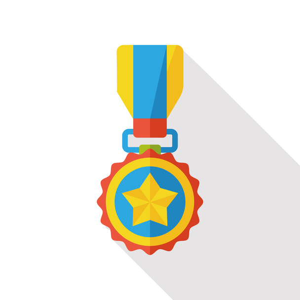 medal nagrody ikona płaski - Wektor, obraz
