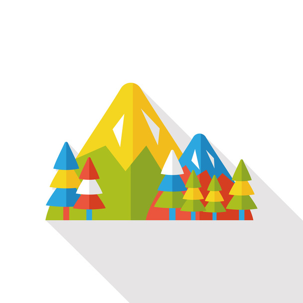 camping mountain flat icon - Vector, Image