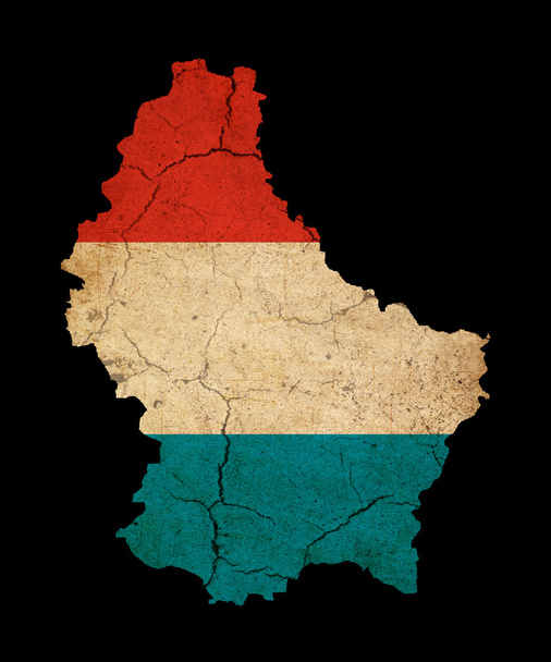 Люксембург гранж карту структури з прапором - Фото, зображення