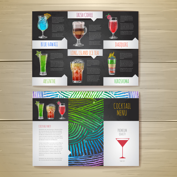 Cocktail concept design. Corporate identity. Document template - Vetor, Imagem