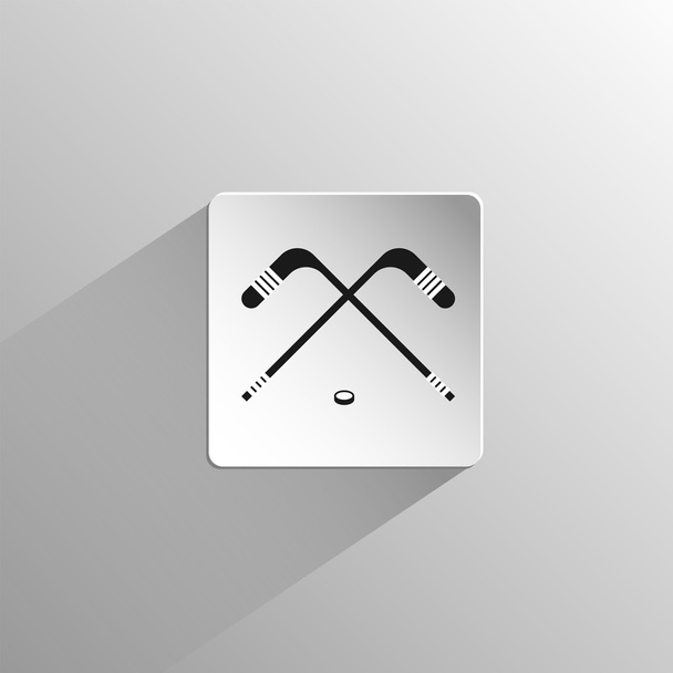 hockey black flat icon - Vector, Image