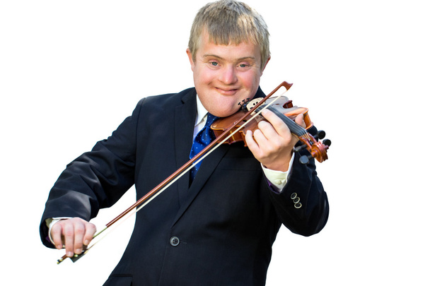 Violinista discapacitado aislado
. - Foto, imagen
