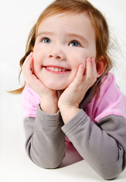 Portrait of happy smiling little girl - 写真・画像
