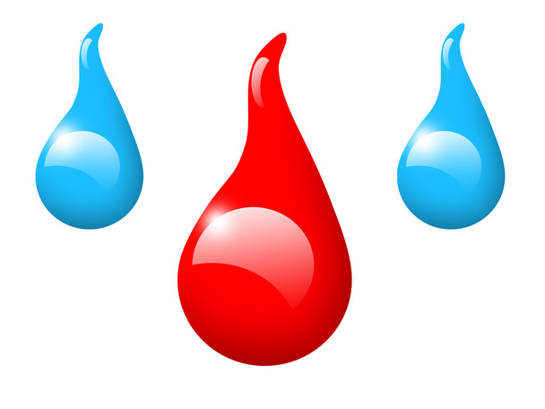 Gotas de água e sangue
 - Foto, Imagem