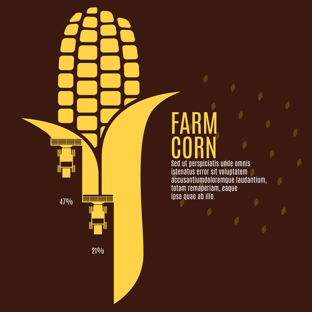 Farm kukorica jele - Vektor, kép