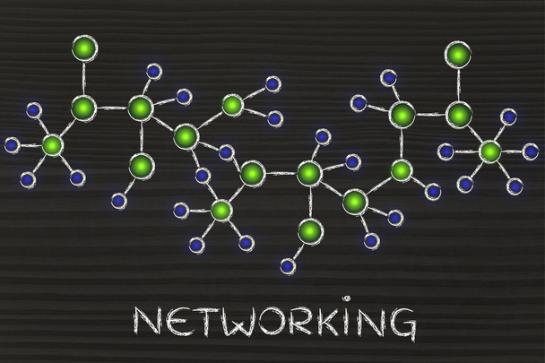 abstract glowing network illustration with text Networking - Photo, image