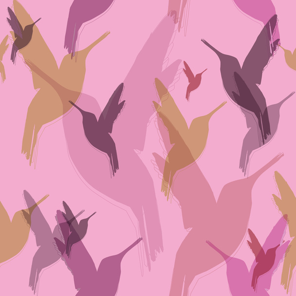 Seamless pattern of hummingbirds - Wektor, obraz