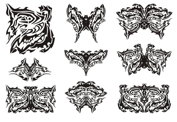 alas de mariposa ornamentadas tribales
 - Vector, Imagen