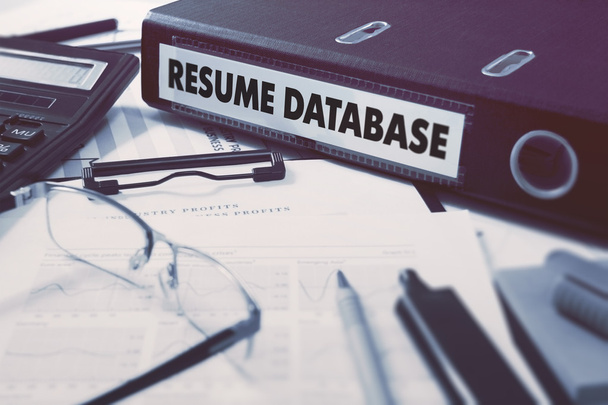 Resume Database on Office Folder. Toned Image. - Photo, Image