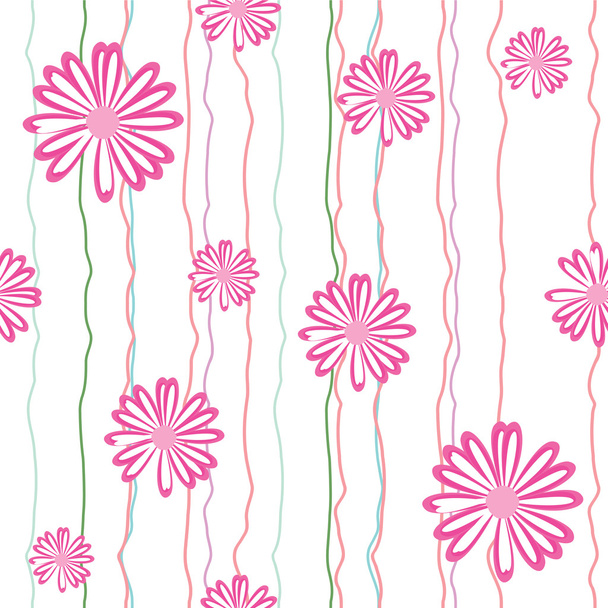 Seamless pattern of daisies - Vetor, Imagem