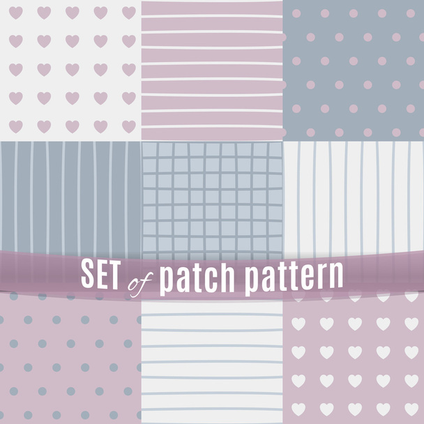 Set of seamless pattern with patchs - Vector, Image