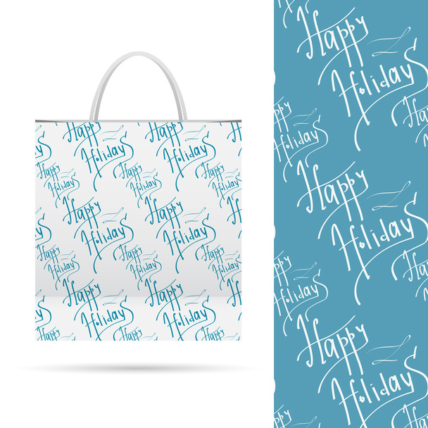 Holiday pattern over paper package - Vector, Image
