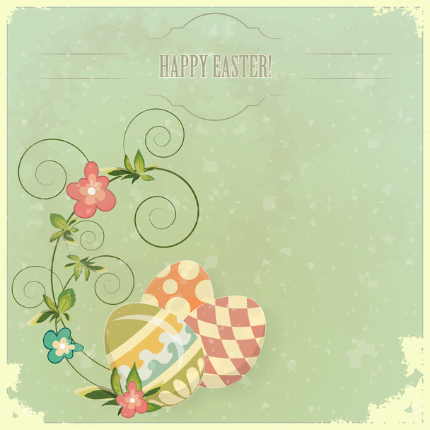 Vintage Easter greeting card - Vecteur, image