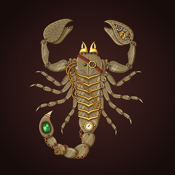 Steampunk mechaniczne Scorpion - Wektor, obraz