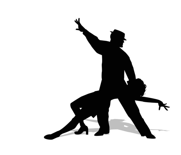 Силуэт векторных танцоров
 - Вектор,изображение