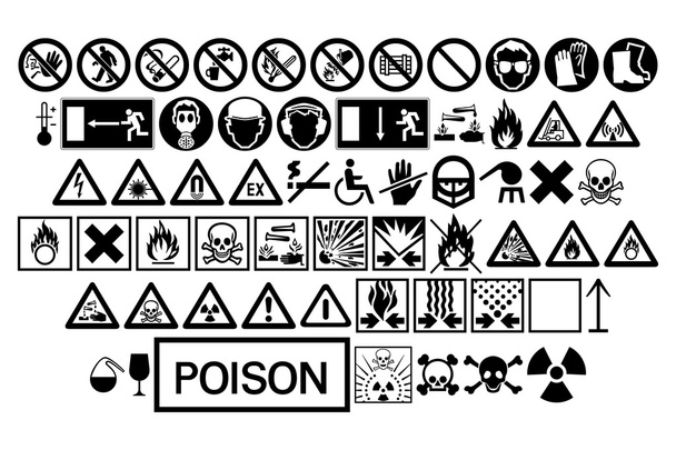 Various warning signs - Vector, Image