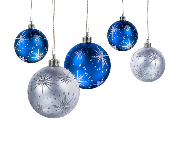 Blu argento palle di Natale
 - Foto, immagini