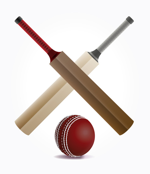 Krikett és a denevérek labda illusztráció - Vektor, kép