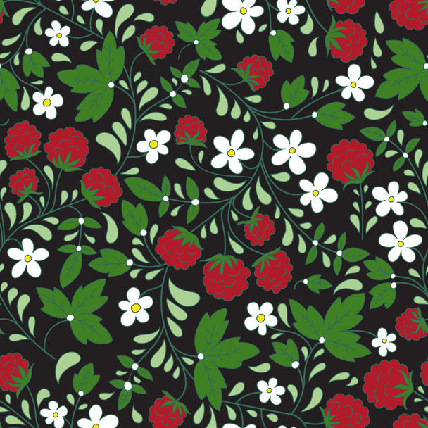 Seamless raspberry pattern - Vecteur, image