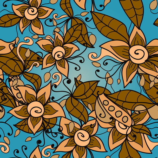 Abstract seamless flower pattern - Vector, Image