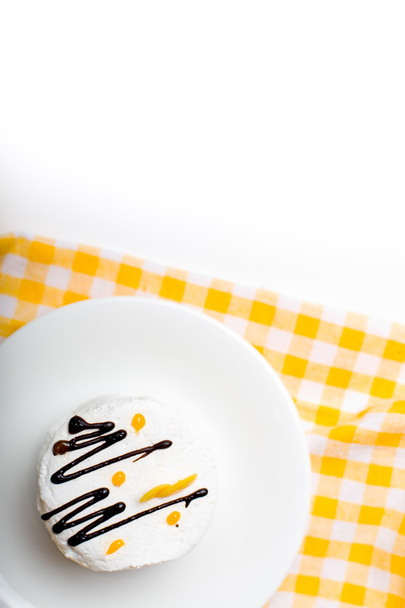 Cake composition on the kitchen cloth closeup - 写真・画像