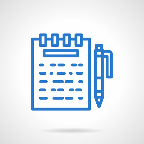 Notes vector icon blue simple line style - Vector, Imagen