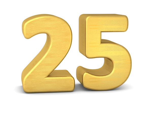 3d number 25 gold - Photo, Image