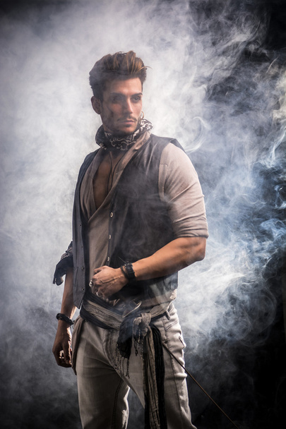 Good Looking Young Man in Pirate Fashion Outfit - Foto, Imagen