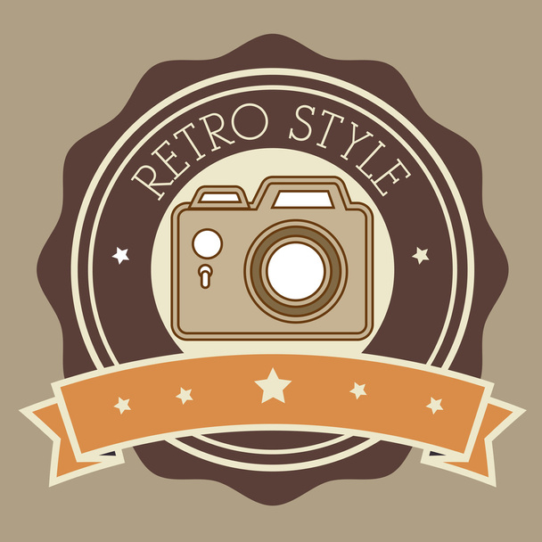写真とカメラのレトロなビンテージ デザイン - ベクター画像