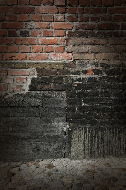 Brick wall concrete and stones - Photo, Image