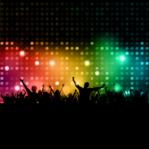 party crowd on disco lights - Φωτογραφία, εικόνα