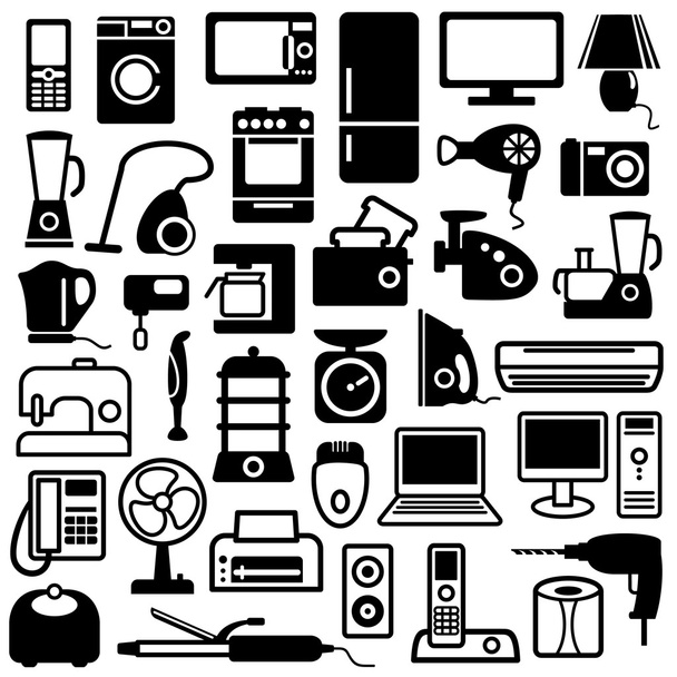 ícones eletrodomésticos - Vetor, Imagem
