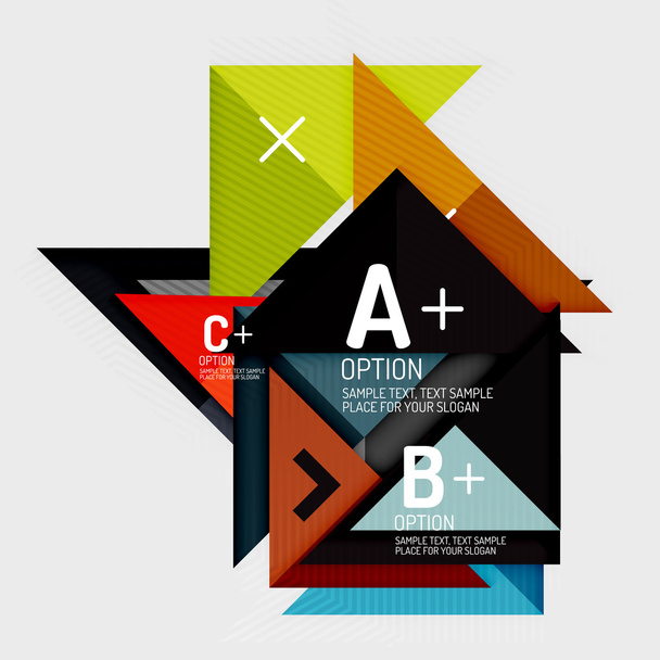 Papíru styl abstraktní geometrické tvary s možností infographic - Vektor, obrázek